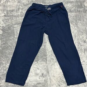 VTG POLO RALPH LAUREN 100% Cotton Drawstring Sleepwear Pajama Pants Blue Size XL